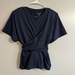 Banana Republic Supima Cotton Wrap Top Size XS in Navy Blue
